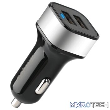 24W 4.8A Dual USB Travel Car Charger  CC340 Silver